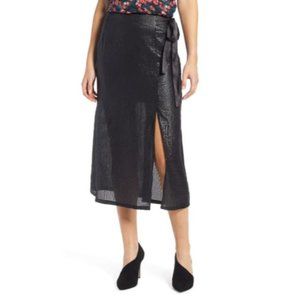 Something Navy women's Wrap Sequin Midi skirt XS